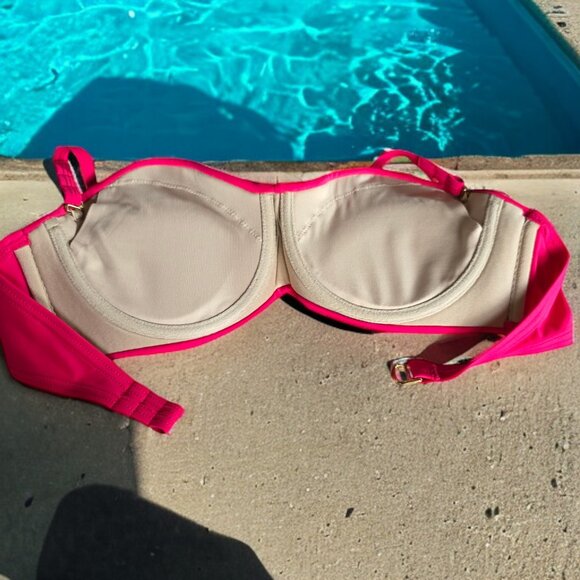 NWOT VICTORIA SECRET ( 34C ) Bright Pink/Fusha Swim Top - Picture 6 of 9